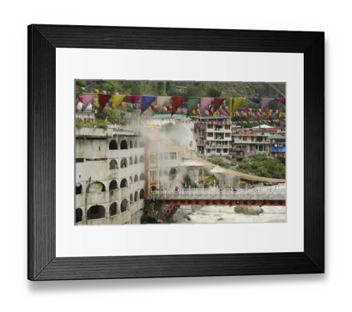 Framed Print : India, Himachal Pradesh, Manikaran, Sri Guru Nanak Ji Gurdwara shrine along the Parvati river Framed Print : India, Himachal Pradesh, Manikaran, Sri Guru Nanak Ji Gurdwara shrine along the Parvati river