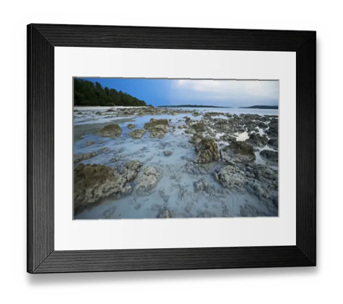 Framed Print : India, Andaman Islands, Havelock, white sand beach number 5 at low tide at sunrise Framed Print : India, Andaman Islands, Havelock, white sand beach number 5 at low tide at sunrise