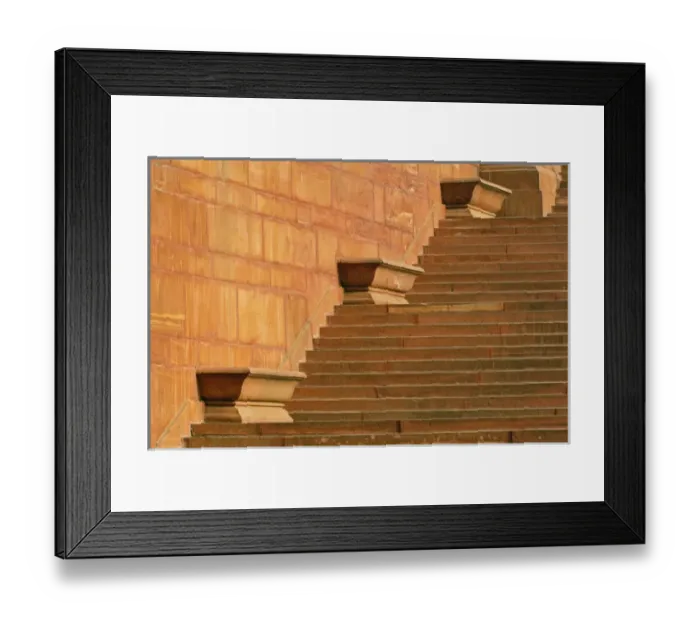 Framed Print : Steps, Central Secretariat (Kendriya Sachivalaya) on Raisina Hill, New Delhi, India