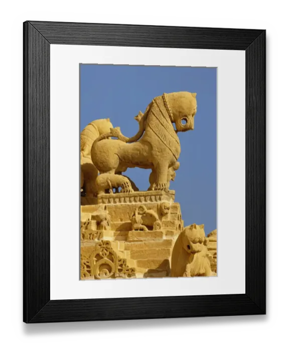 Framed Print : Carved figures on Jain Temple, Jaisalmer, India Framed Print : Carved figures on Jain Temple, Jaisalmer, India