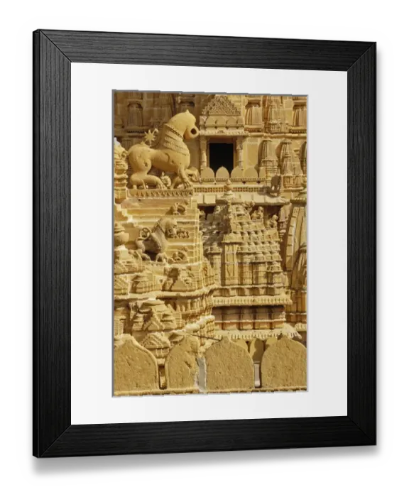 Framed Print : Carved figures on Jain Temple, Jaisalmer, India Framed Print : Carved figures on Jain Temple, Jaisalmer, India