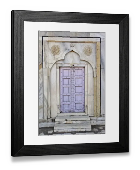 Framed Print : Lavender colored door, Taj Mahal, a mausoleum located in Agra, India, built by Mughal