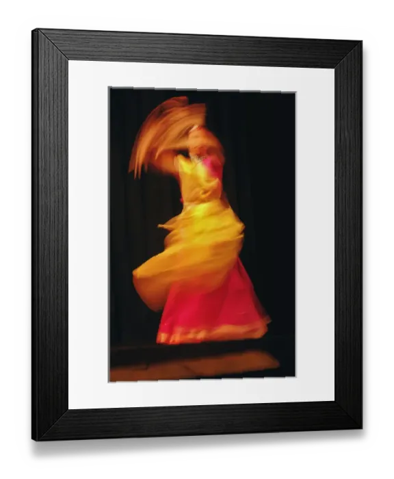 Framed Print : Long exposure, slow motion effect on tradiitional dancer, New Delhi, India Framed Print : Long exposure, slow motion effect on tradiitional dancer, New Delhi, India