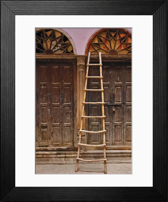 Framed Print : Ladder and doorways, Delhi, India