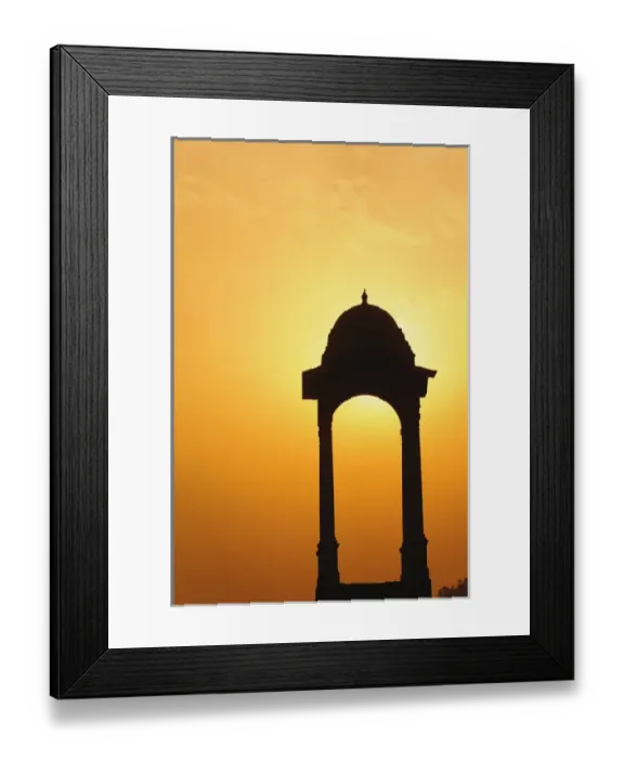 Framed Print : Tower near the India Gate silhouetted at sunset, New Delhi, India Framed Print : Tower near the India Gate silhouetted at sunset, New Delhi, India