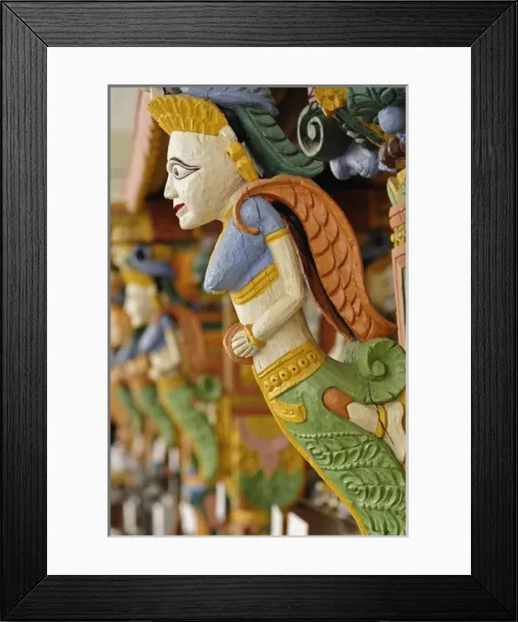 Framed Print : Wood carving at outdoor bar, Raj Palace Hotel, Jaipur, India