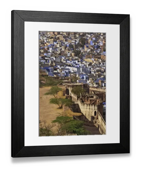 Framed Print : Jodhpur or the Blue City viewed from Mehrangarh Fort, Jodhpur, India