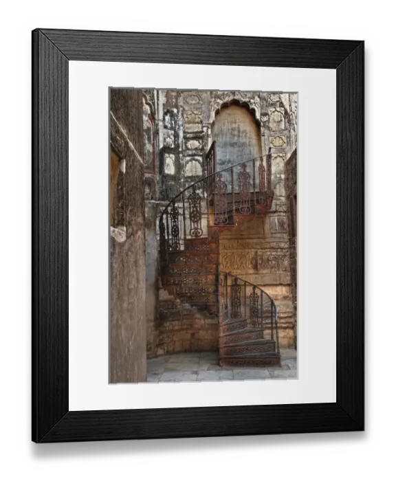 Framed Print : Spiral stairs, Mehrangarh Fort, Jodhpur, India Framed Print : Spiral stairs, Mehrangarh Fort, Jodhpur, India