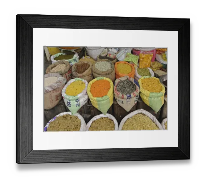 Framed Print : Colorful spices at the vegetable market, Udaipur, India Framed Print : Colorful spices at the vegetable market, Udaipur, India
