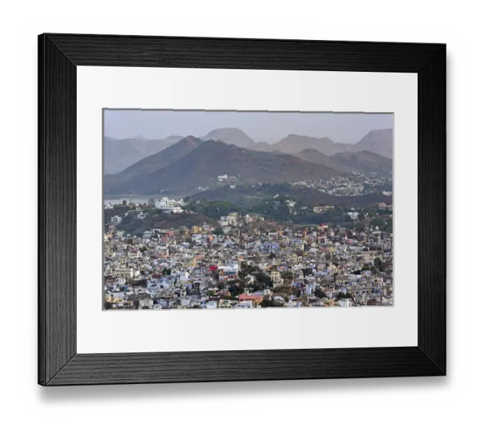 Framed Print : Elevated view of Udaipur, India Framed Print : Elevated view of Udaipur, India