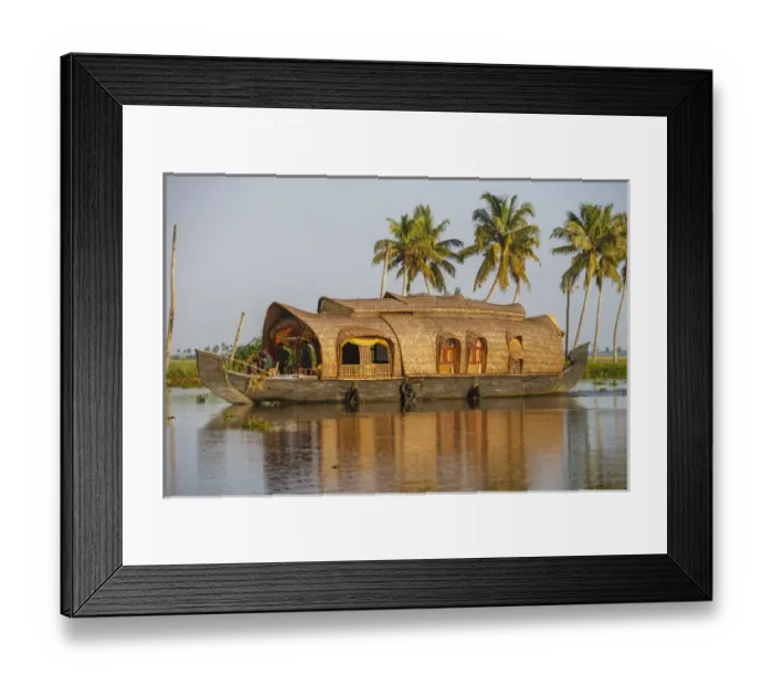 Framed Print : Cruise boat in Backwaters, Kerala, India