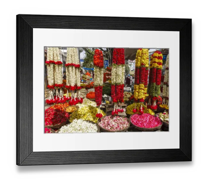Framed Print : Flower shop, southern India Framed Print : Flower shop, southern India