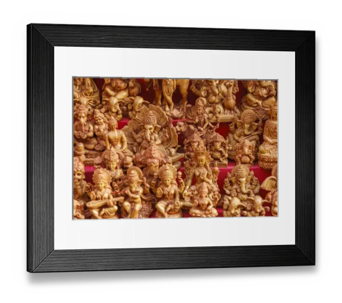 Framed Print : Souvenir sculptures, India