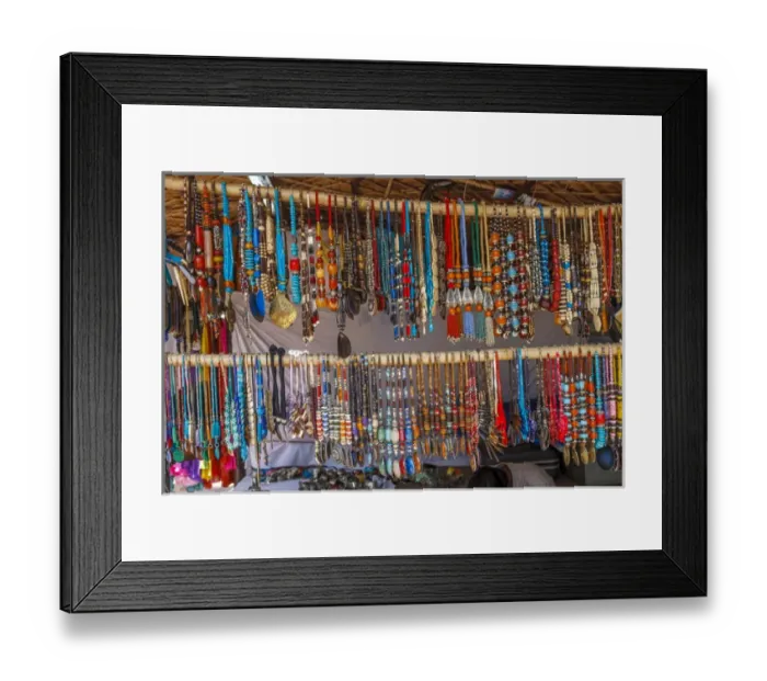 Framed Print : Necklaces, New Delhi, India