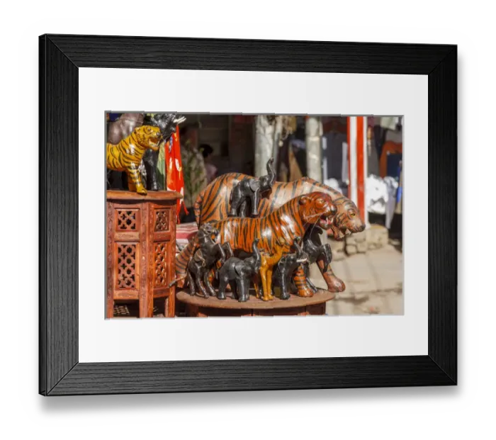 Framed Print : Souvenir tiger sculptures, New Delhi, India Framed Print : Souvenir tiger sculptures, New Delhi, India