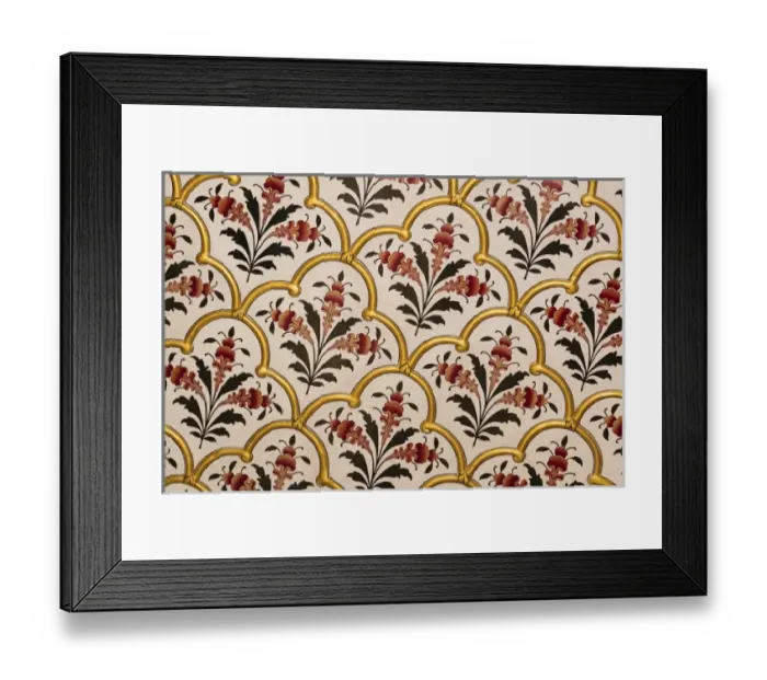 Framed Print : India, Rajasthan, Bikaner. Close-up of painting in weather palace within Junagarth Fort