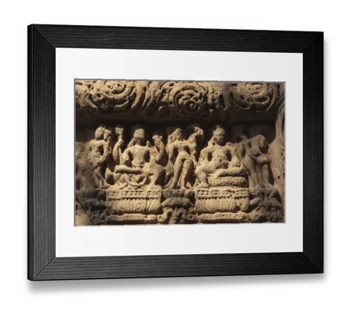 Framed Print : India, Himachal Pradesh, Kangra District, Dharamsala, Detail of Indo Aryan-style