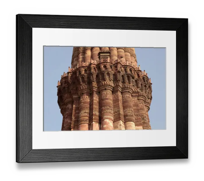 Framed Print : India, Delhi, Detail of inscriptions on Qutub Minar Framed Print : India, Delhi, Detail of inscriptions on Qutub Minar