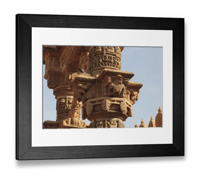 Framed Print : India, Rajasthan, Jaisalmer. Birds nest on ancient rock carving at the Jain Temple Framed Print : India, Rajasthan, Jaisalmer. Birds nest on ancient rock carving at the Jain Temple