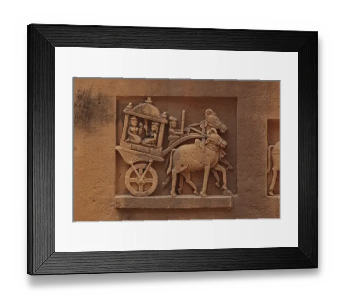 Framed Print : India, Rajasthan, Jaisalmer. Close-up shot of ancient rock carving at the Jain Temple