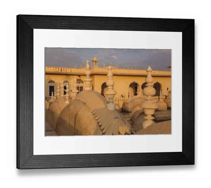 Framed Print : India, Rajasthan, Jhunjhunu District, Alsisar, Alsisar Mahal at dusk Framed Print : India, Rajasthan, Jhunjhunu District, Alsisar, Alsisar Mahal at dusk