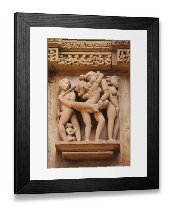Framed Print : India, Madhya Pradesh, Chhatarpur District, Khajuraho, Detail of intertwined statues Framed Print : India, Madhya Pradesh, Chhatarpur District, Khajuraho, Detail of intertwined statues