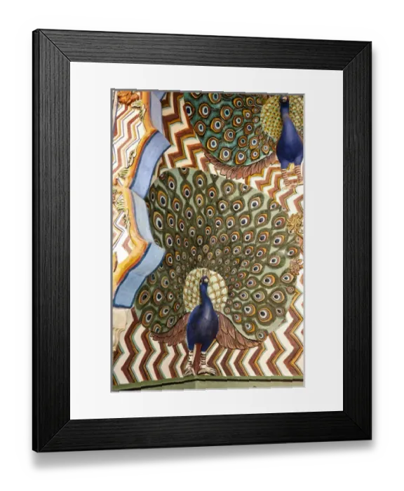 Framed Print : India, Rajasthan, Jaipur, City Palace, Detail of wall paintings Framed Print : India, Rajasthan, Jaipur, City Palace, Detail of wall paintings