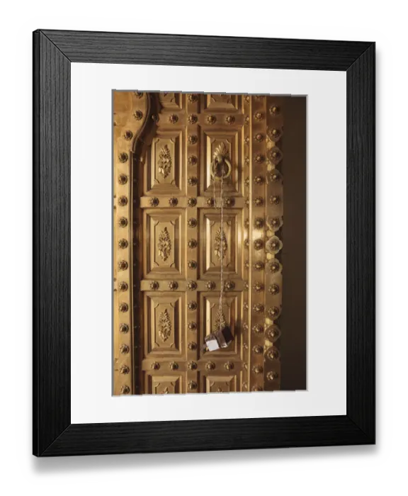 Framed Print : India, Rajasthan, Jaipur, City Palace, Detail of door Framed Print : India, Rajasthan, Jaipur, City Palace, Detail of door
