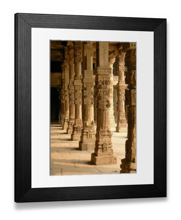 Framed Print : India, Delhi. Constructed with red sandstone and marble, The Qutub Minar Complex Framed Print : India, Delhi. Constructed with red sandstone and marble, The Qutub Minar Complex