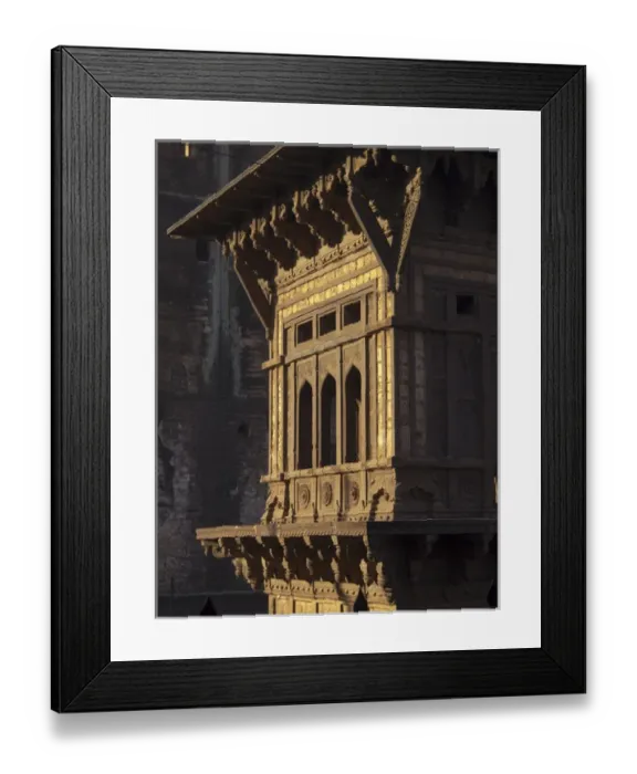 Framed Print : Detail work in Jal Mandir (Jal Mahal) (water pavilion now dried up) in Bijapur, Karntaaka