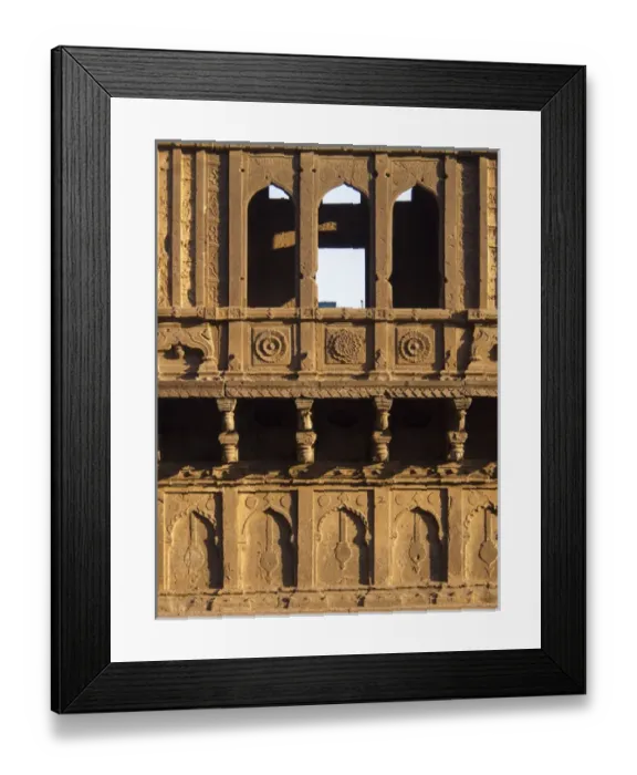 Framed Print : Detail work in Jal Mandir (Jal Mahal) (water pavilion now dried up) in Bijapur, Karntaaka