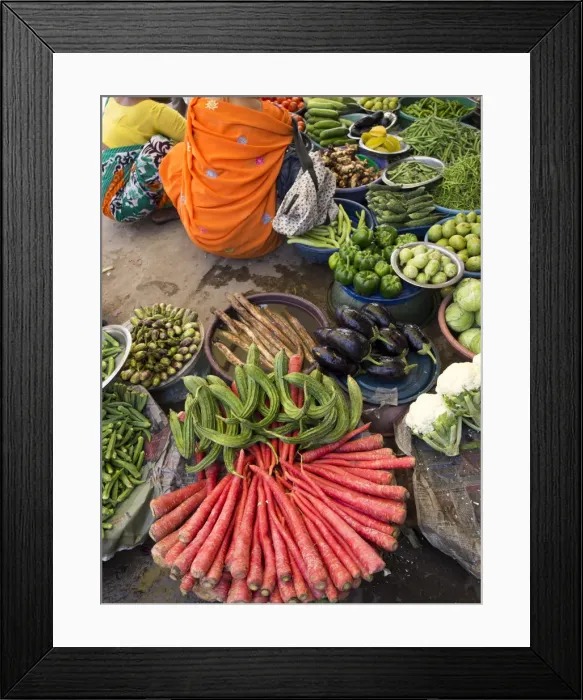 Framed Print : Vendor selling vegetables in Jaipur, Rajasthan, India Framed Print : Vendor selling vegetables in Jaipur, Rajasthan, India