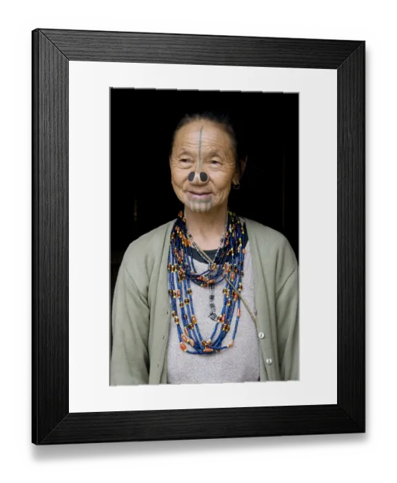 Framed Print : Hari Village, Arunachal Pradesh, northeast India, portrait of an old woman (MR) Framed Print : Hari Village, Arunachal Pradesh, northeast India, portrait of an old woman (MR)
