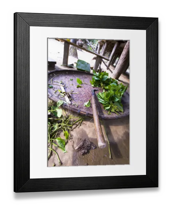 Framed Print : Uttar Dari Village, Raba (weavers) Tribe, Assam State, northeast India, woven platter