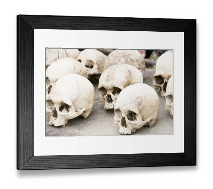 Framed Print : Shanghah Chingnyu Village, Nagaland, northeast India, human skulls of victims of