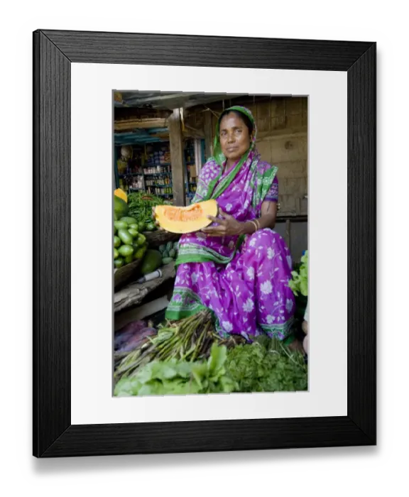 Framed Print : Naharlagun Market, Itanagar, Arunachal Pradesh, northeast India, woman in a purple Framed Print : Naharlagun Market, Itanagar, Arunachal Pradesh, northeast India, woman in a purple