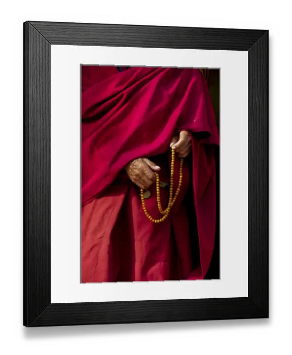Framed Print : India, Jammu & Kashmir, Ladakh, Leh, capital of Ladakh hands of a monk in red holding Framed Print : India, Jammu & Kashmir, Ladakh, Leh, capital of Ladakh hands of a monk in red holding