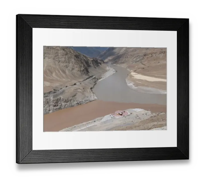 Framed Print : India, Jammu & Kashmir, Ladakh, the Zanskar and Indus River confluence where Framed Print : India, Jammu & Kashmir, Ladakh, the Zanskar and Indus River confluence where
