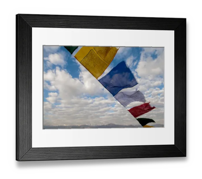 Framed Print : India, Ladakh, Leh, capital of Ladakh, red, yellow, blue, red, green and white prayer Framed Print : India, Ladakh, Leh, capital of Ladakh, red, yellow, blue, red, green and white prayer