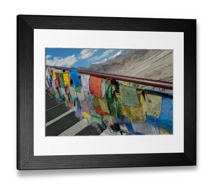 Framed Print : India, Jammu & Kashmir, Ladakh, Leh, capital of Ladakh prayer flags against a railing Framed Print : India, Jammu & Kashmir, Ladakh, Leh, capital of Ladakh prayer flags against a railing