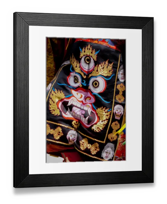 Framed Print : India, Jammu & Kashmir, Ladakh, detail of an embroidered costume worn by a dancer
