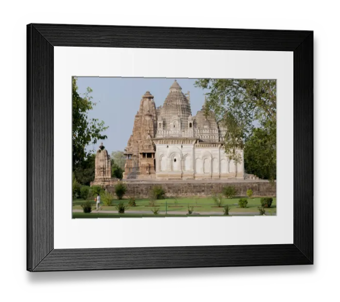 Framed Print : India, Khajuraho, Madhya Pradesh State temple from the Chandella dynasty and grounds