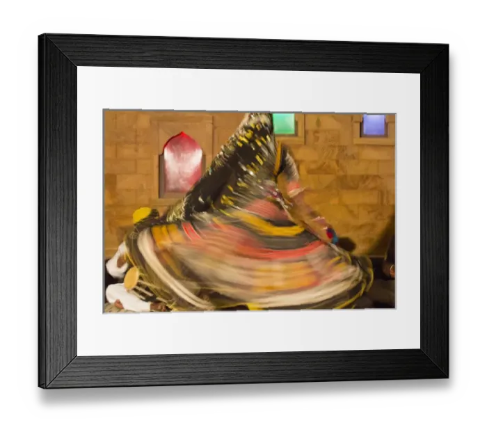 Framed Print : Asia, India, Rajasthan, Jaipur, Folk dancers and musicians. Editorial Only