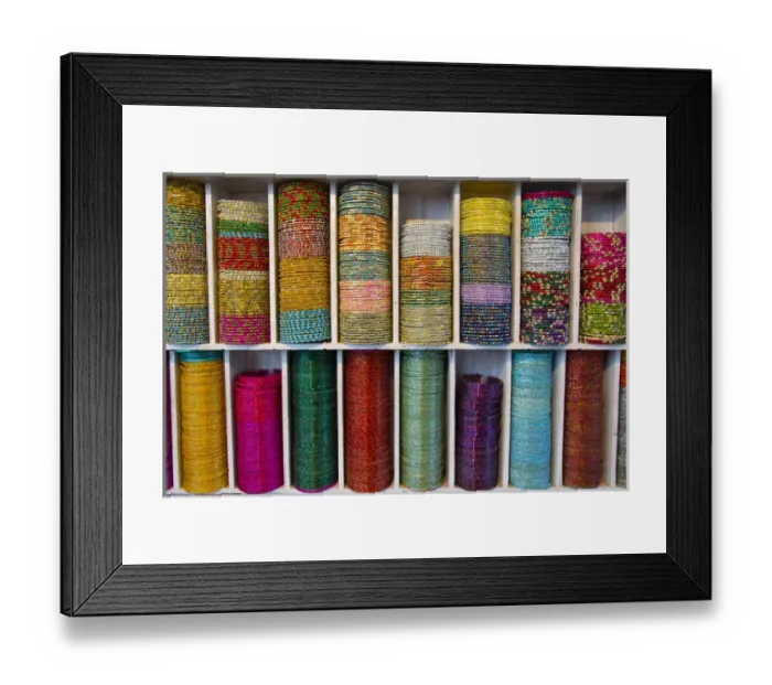 Framed Print : Asia, India, Uttar Pradesh Agra, colorful bracelets for sale