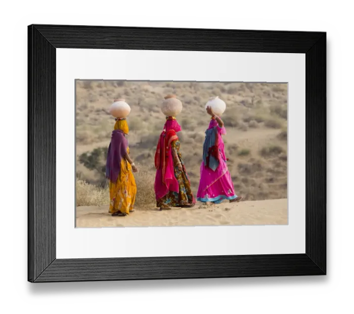 Framed Print : Asia, India, Rajasthan, Manvar, desert, sand dunes