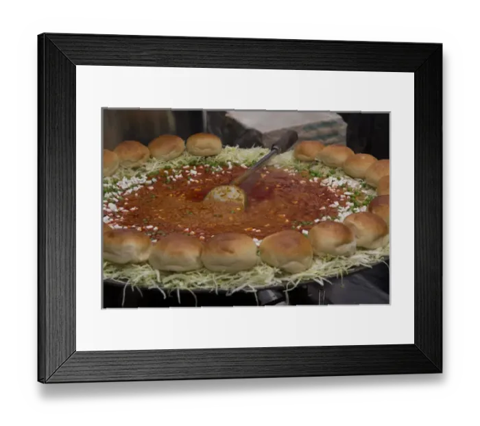 Framed Print : Asia, India, New Delhi. Food for sale from street vendor
