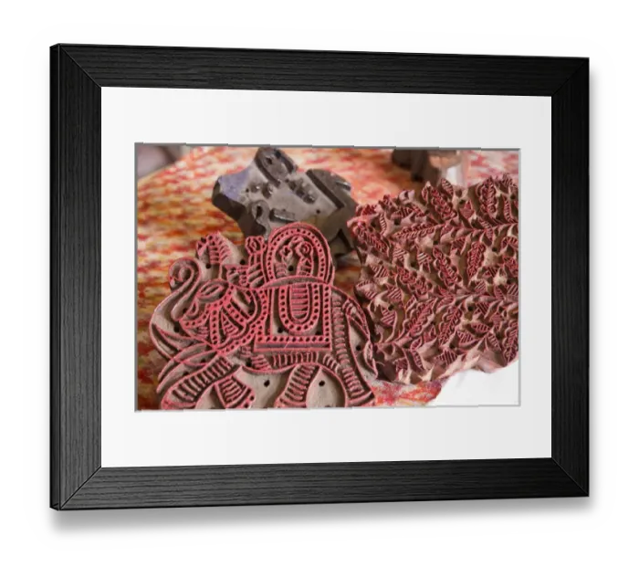 Framed Print : Asia, India, Rajasthan, Jaipur, stenciled print making on bolts of cotton cloth Framed Print : Asia, India, Rajasthan, Jaipur, stenciled print making on bolts of cotton cloth