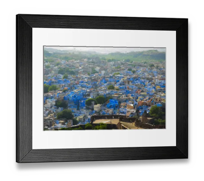 Framed Print : Blue city of Brahmpur as seen from Mehrangarh Fort, Jodhpur, Rajasthan, India Framed Print : Blue city of Brahmpur as seen from Mehrangarh Fort, Jodhpur, Rajasthan, India