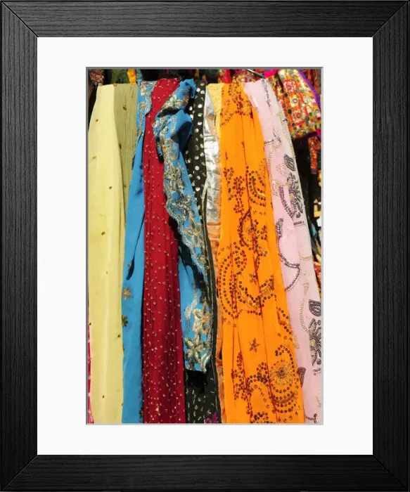 Framed Print : Brightly colored scarves, Udaipur, Rajasthan, India Framed Print : Brightly colored scarves, Udaipur, Rajasthan, India
