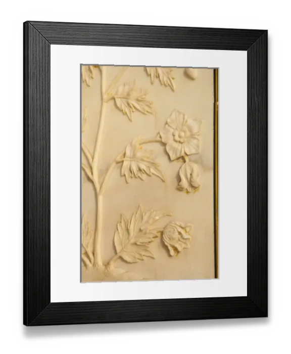 Framed Print : Carving detail, Taj Mahal, Agra, Uttar Pradesh, India